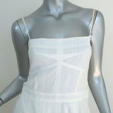 Derek Lam 10 Crosby Asymmetric Ruffle Hem Dress White Cotton Size 4 NEW