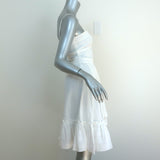 Derek Lam 10 Crosby Asymmetric Ruffle Hem Dress White Cotton Size 4 NEW