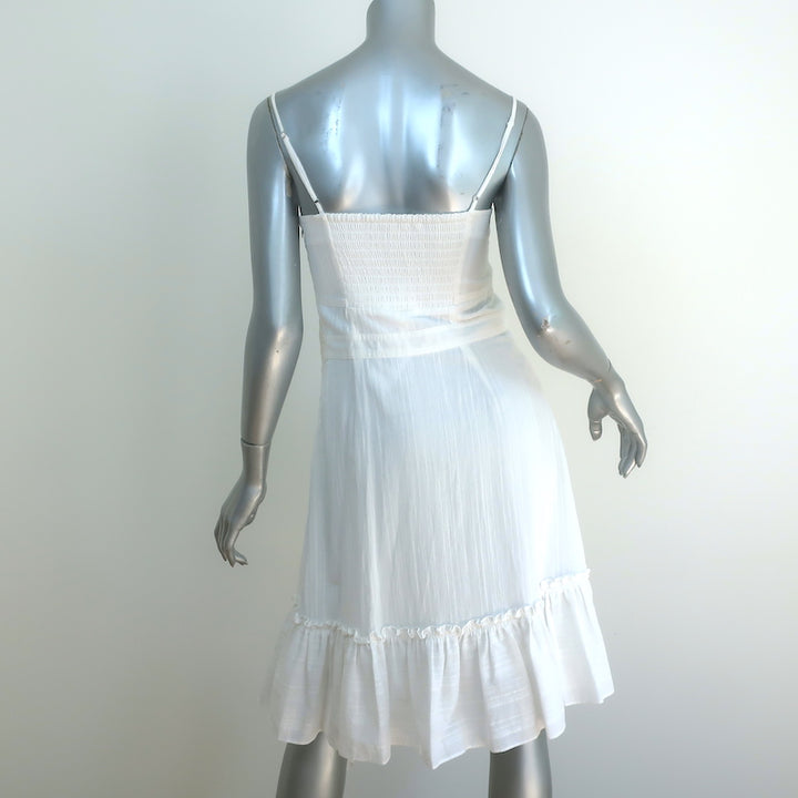Derek Lam 10 Crosby Asymmetric Ruffle Hem Dress White Cotton Size 4 NEW