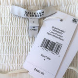 Derek Lam 10 Crosby Asymmetric Ruffle Hem Dress White Cotton Size 4 NEW