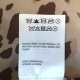 Reformation Pratt Midi Skirt Beige Leopard Print Silk Satin Size 12 NEW