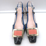 Roger Vivier Belle Vivier Slingback Pumps Black/Multi Patent Leather Size 39.5