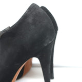 Gucci Betty T-Strap Platform Pumps Black Suede Size 37.5 Peep Toe Heels