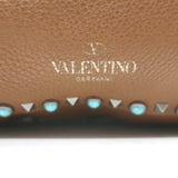 Valentino Rolling Rockstud Guitar Strap Flip-Lock Messenger Bag Brown Leather