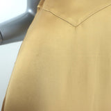 Doen Sicilia Ruffled Lace-Trim Maxi Dress Mustard Matte Satin Size Small