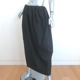 Mara Hoffman Billie Midi Skirt Black Cotton Poplin Size Large NEW