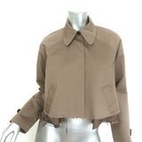 MM6 Maison Margiela Layered Cropped Trench Jacket Brown Cotton Size 36