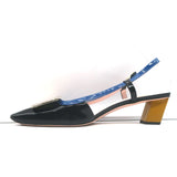 Roger Vivier Belle Vivier Slingback Pumps Black/Multi Patent Leather Size 39.5