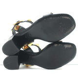 Valentino Roman Stud 60mm Sandals Black Leather Size 36 Ankle Strap Heels