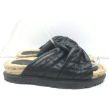 Christian Dior Cannage DTwist Espadrille Slide Sandals Black Leather Size 36