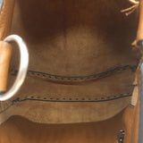 Valentino Rolling Rockstud Guitar Strap Flip-Lock Messenger Bag Brown Leather