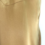 Doen Sicilia Ruffled Lace-Trim Maxi Dress Mustard Matte Satin Size Small