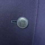 Vintage Hermes Longline Blazer Navy Wool Size 38 Three-Button Jacket