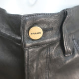 Frame Le Skinny De Jeanne Leather Pants Washed Black Size 28