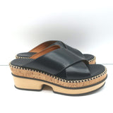 Chloe Laia Crisscross Platform Sandals Black Leather Size 38 NEW