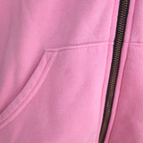 Aviator Nation Locals Only Zip-Up Hoodie Sweatshirt Neon Pink Size Large