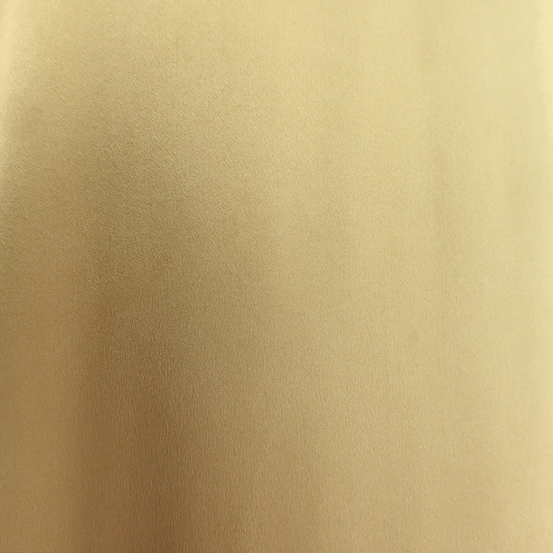 Doen Sicilia Ruffled Lace-Trim Maxi Dress Mustard Matte Satin Size Small