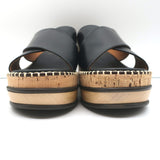 Chloe Laia Crisscross Platform Sandals Black Leather Size 38 NEW