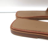 Hermes Oran Slide Sandals Brown Leather Size 38
