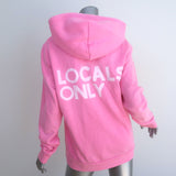 Aviator Nation Locals Only Zip-Up Hoodie Sweatshirt Neon Pink Size Large