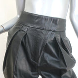 L'Academie Kathryn Pleated Leather Pants Black Size Small NEW