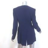 Vintage Hermes Longline Blazer Navy Wool Size 38 Three-Button Jacket