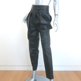 L'Academie Kathryn Pleated Leather Pants Black Size Small NEW