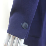 Vintage Hermes Longline Blazer Navy Wool Size 38 Three-Button Jacket