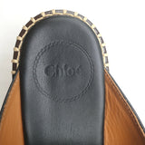 Chloe Laia Crisscross Platform Sandals Black Leather Size 38 NEW