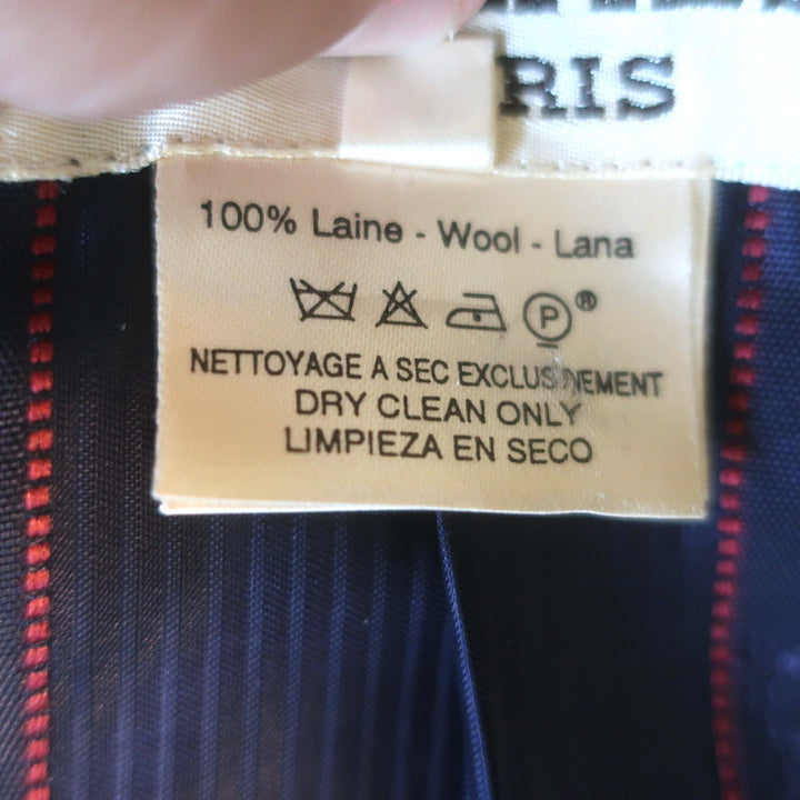 Vintage Hermes Longline Blazer Navy Wool Size 38 Three-Button Jacket