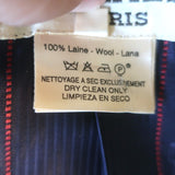 Vintage Hermes Longline Blazer Navy Wool Size 38 Three-Button Jacket