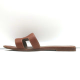 Hermes Oran Slide Sandals Brown Leather Size 38