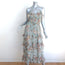 Zimmermann Tempest Frolic Ruffled Midi Dress Blue Floral Print Silk Size 1