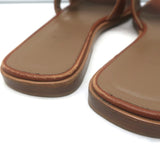 Hermes Oran Slide Sandals Brown Leather Size 38