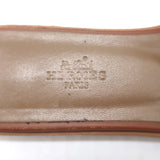 Hermes Oran Slide Sandals Brown Leather Size 38