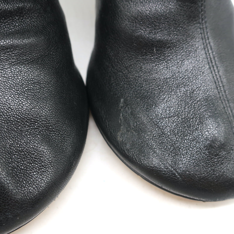 Bottega Veneta Dot Sock Mules Black Leather Size 36