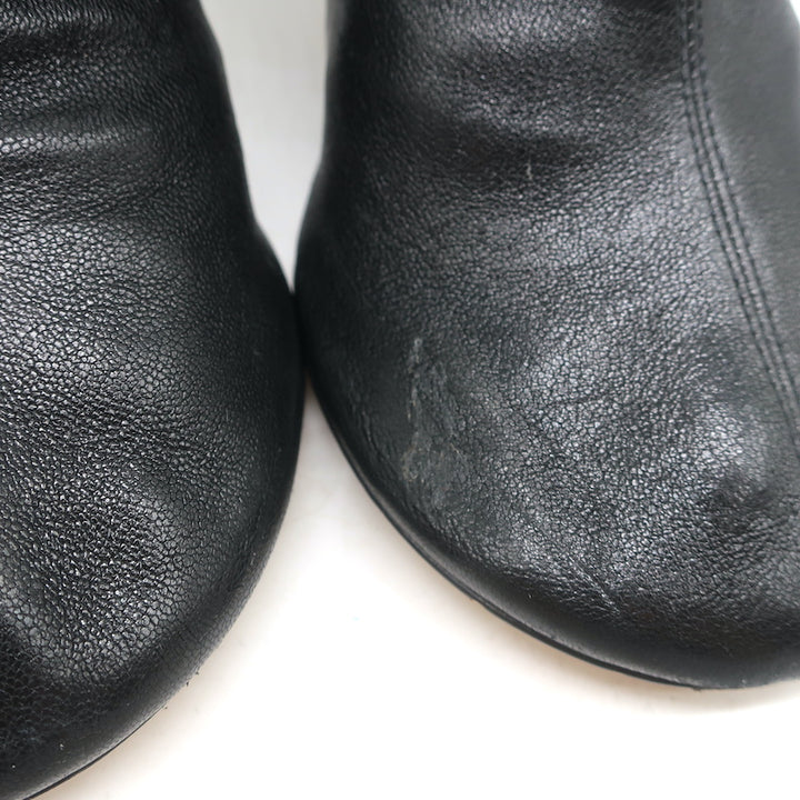 Bottega Veneta Dot Sock Mules Black Leather Size 36