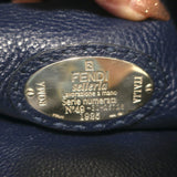 Fendi Selleria Hobo Navy Grained Leather Large Shoulder Bag