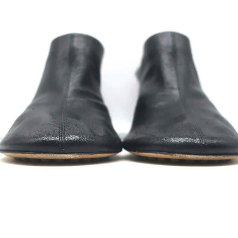 Bottega Veneta Dot Sock Mules Black Leather Size 36