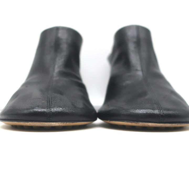 Bottega Veneta Dot Sock Mules Black Leather Size 36