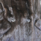 Vintage Ralph Lauren Mink Fur Double Breasted Coat Dark Brown Size 8/10