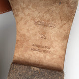 Hermes Oran Slide Sandals Brown Leather Size 38