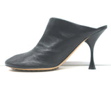 Bottega Veneta Dot Sock Mules Black Leather Size 36