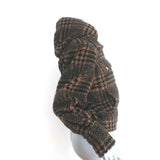 Veronica Beard Gabbi Houndstooth Hooded Jacket Brown Faux Fur Size Extra Small