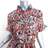 La DoubleJ Long and Sassy Dress Matisse Print Silk Twill Size Medium Tiered Maxi