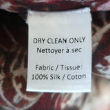 Stevie Howell Printed Silk Kimono Robe Burgundy/Light Pink One Size
