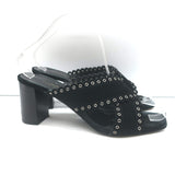 Saint Laurent Loulou Crisscross Sandals Black Grommet-Embellished Suede Size 38