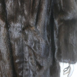 Vintage Ralph Lauren Mink Fur Double Breasted Coat Dark Brown Size 8/10