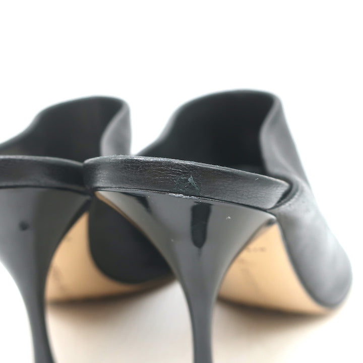 Bottega Veneta Dot Sock Mules Black Leather Size 36