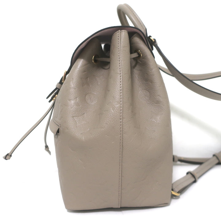 Louis Vuitton Montsouris PM Backpack Taupe Monogram Empreinte Leather NEW